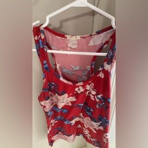 Red floral tank top